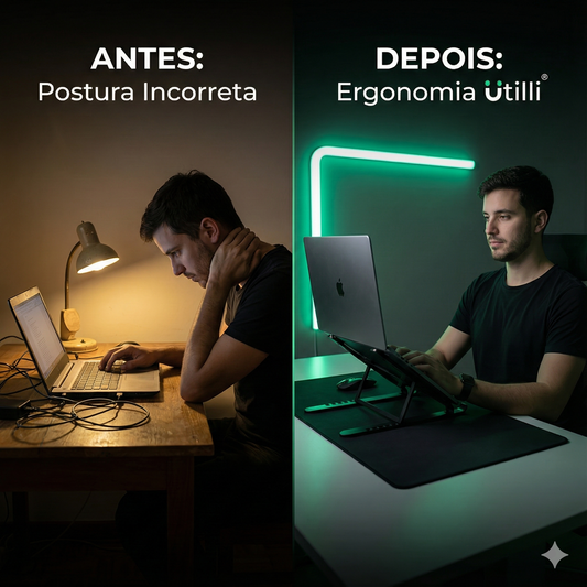 Utilli Dock Stand — Suporte Vertical em Alumínio para Laptop