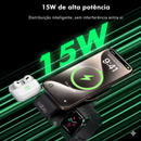 Kit Utilli Crystal: Carregador 3 em 1 MagSafe + Case Crystal de Brinde