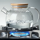 Chaleira de Vidro Borossilicato Utilli – 1 Litro, Tampa de Bambu