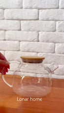 Chaleira de Vidro Borossilicato Utilli – 1 Litro, Tampa de Bambu